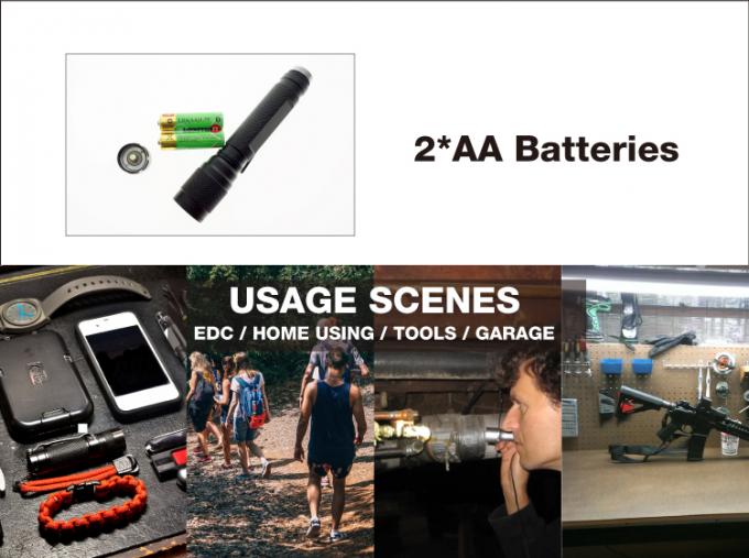 traditioneller des Batteriedruckknopfs der starken Form 2*AA geführtes hohes Lumenlautes summen Cree die Stifttaschenlampe