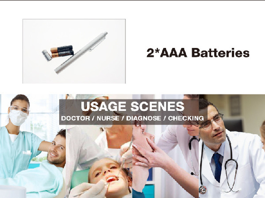 des Batterieendstück-Schalters Doktorstiftes 2*AAA warmes Licht bestimmen Taschentaschenlampe für Doktor