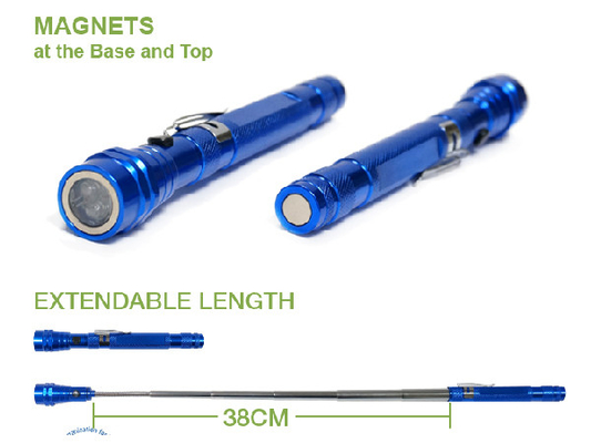 Ausdehnbares teleskopisches magnetisches geführtes Aluminiumlegierungs-Material der Taschenlampen-38cm