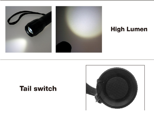 Taschenlampe Skidproof EDC LED 500 Spitzenleistung der Lumen-hohen Helligkeits-5W