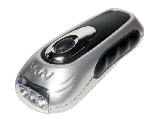 Wieder aufladbarer Selbst, der geführte Dynamo-Taschenlampe, Plastikdynamo-Kurbel-Taschenlampe auflädt