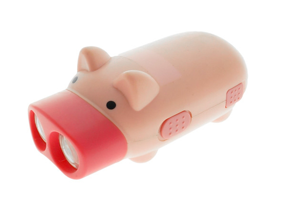 Plastiktaschenlampen-Akku-Schwein-Form-Spielzeug des dynamo-LED mit Abzugsleine