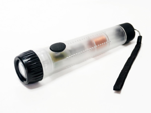 Taschenlampen-wieder aufladbare transparente weiße Farbe des wasserdichte Handrüttelnde Notfallled